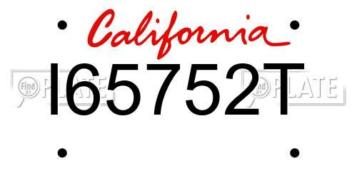I65752T California License Plate