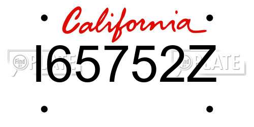 I65752Z California License Plate