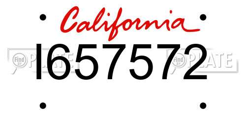 I657572 California License Plate