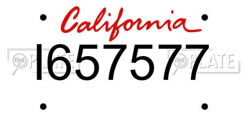 I657577 California License Plate