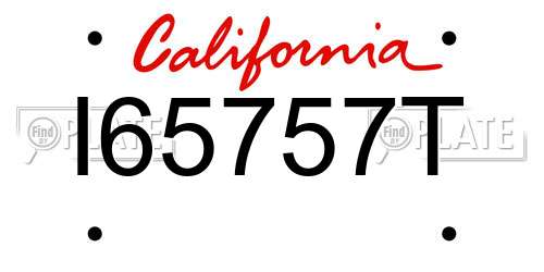 I65757T California License Plate