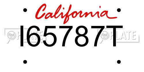 I65787T California License Plate