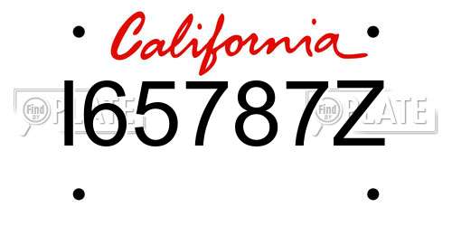 I65787Z California License Plate