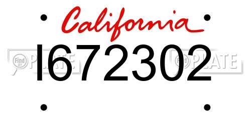 I672302 California License Plate