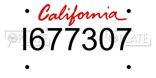 I677307 California License Plate