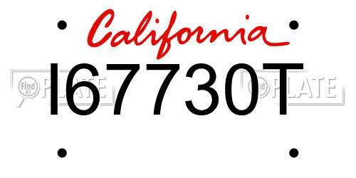 I67730T California License Plate