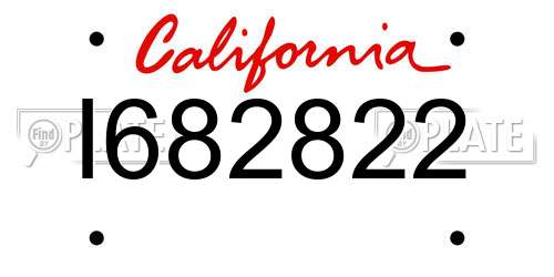 I682822 California License Plate