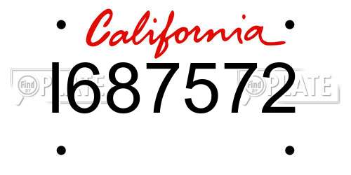 I687572 California License Plate