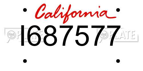 I687577 California License Plate