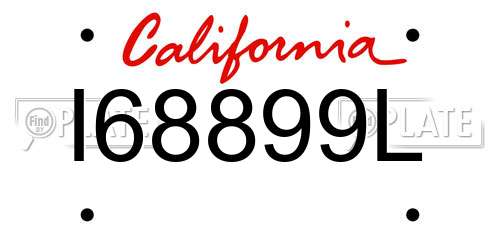 I68899L California License Plate
