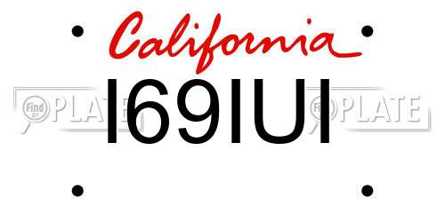 I69IUI California License Plate