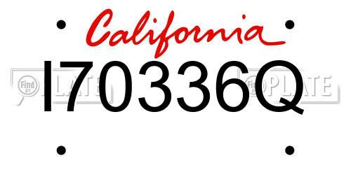 I70336Q California License Plate