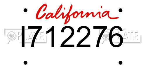 I712276 California License Plate