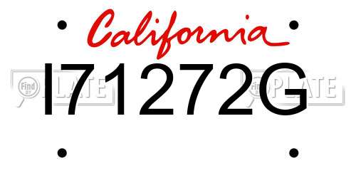 I71272G California License Plate
