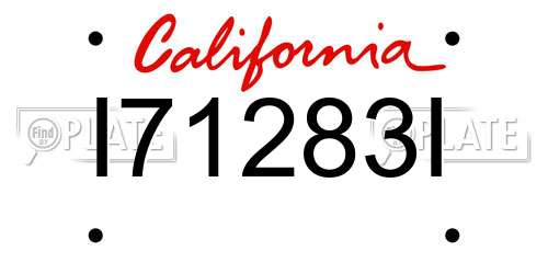 I71283I California License Plate