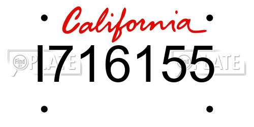 I716155 California License Plate