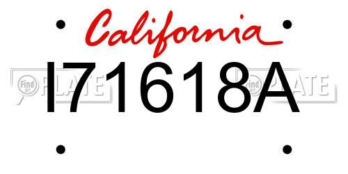 I71618A California License Plate
