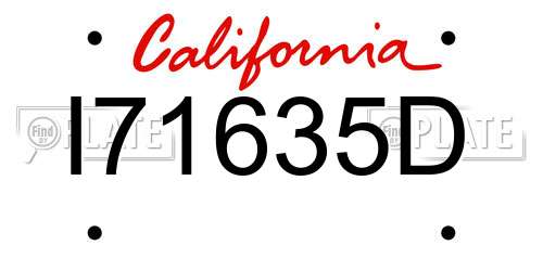 I71635D California License Plate