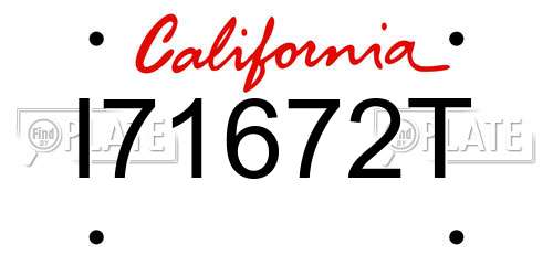 I71672T California License Plate