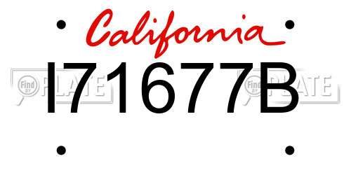 I71677B California License Plate