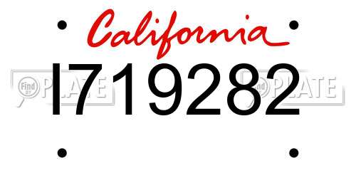 I719282 California License Plate