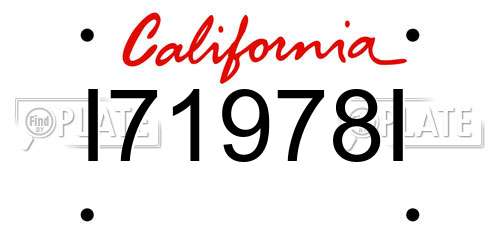 I71978I California License Plate