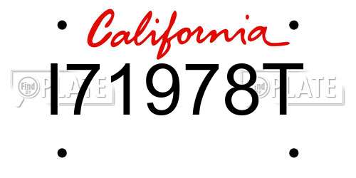 I71978T California License Plate