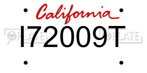 I72009T California License Plate
