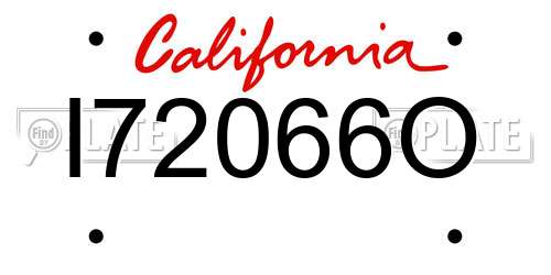 I72066O California License Plate