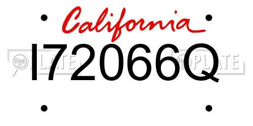 I72066Q California License Plate