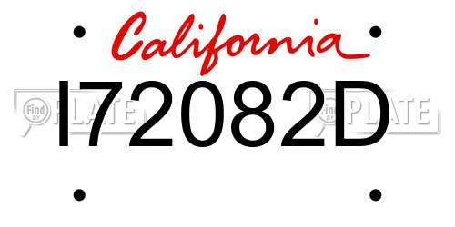 I72082D California License Plate