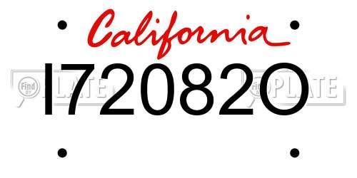 I72082O California License Plate