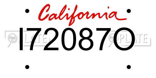 I72087O California License Plate