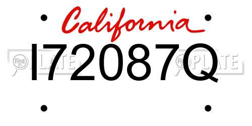 I72087Q California License Plate
