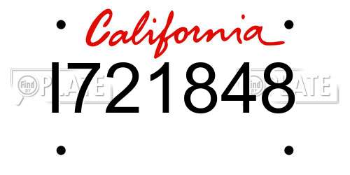 I721848 California License Plate