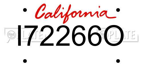 I72266O California License Plate