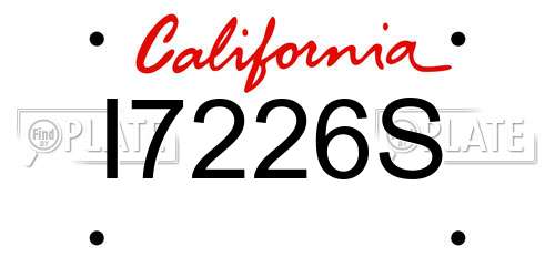 I7226S California License Plate