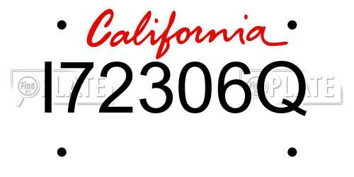 I72306Q California License Plate