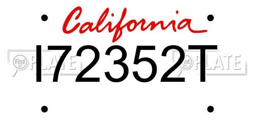 I72352T California License Plate