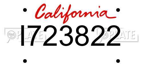 I723822 California License Plate