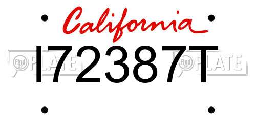 I72387T California License Plate