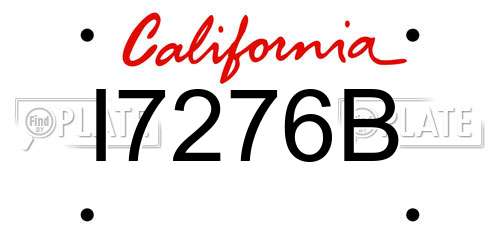 I7276B California License Plate