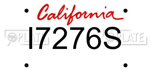 I7276S California License Plate