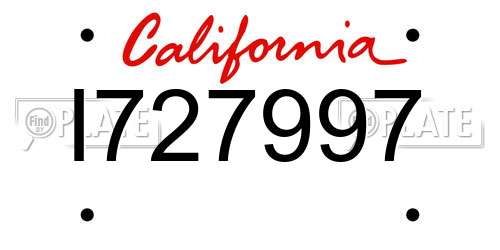 I727997 California License Plate