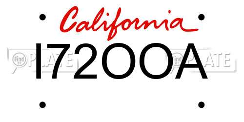 I72OOA California License Plate