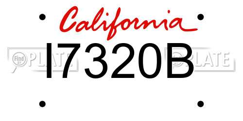 I7320B California License Plate