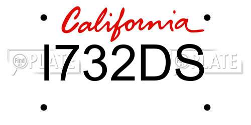 I732DS California License Plate