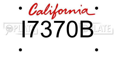 I7370B California License Plate