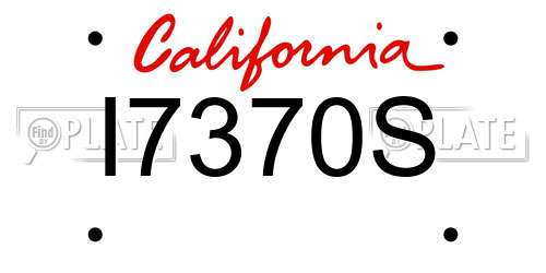 I7370S California License Plate
