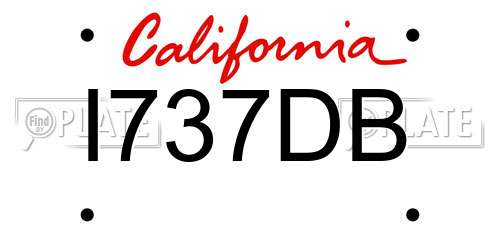 I737DB California License Plate